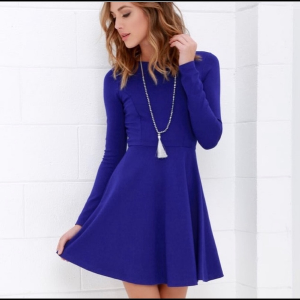 Lulus Forever Chic Royal Blue Dress